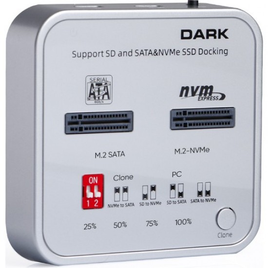 Dark M2 SSD Disk Istasyonu Clone ve Sd Kart Destekli Docking Station (DK-AC-DSDM2C)