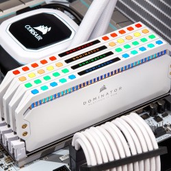 Corsair Dominator Platinium White RGB 16GB(2x8GB) DDR4 3200MHz CL16 CMT16GX4M2Z3200C16W Soğutuculu Ram
