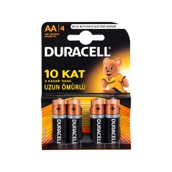 Duracell Alkalin AA Kalem Piller 4lü paket