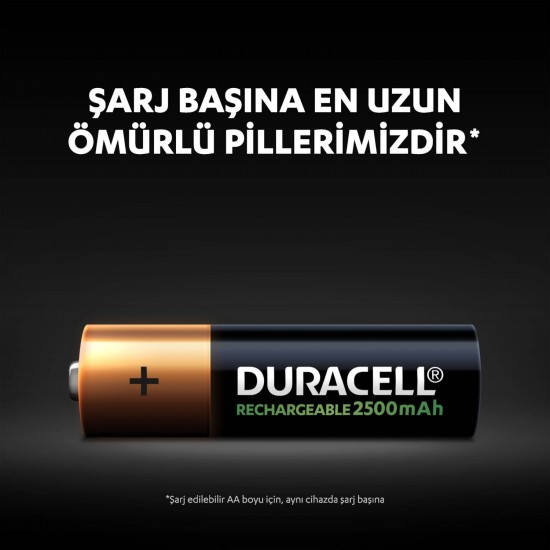 Duracell Şarj Edilebilir AA 2500 Mah 2'li Kalem Pil 