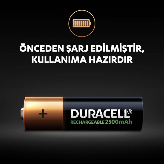 Duracell Şarj Edilebilir AA 2500 Mah 2'li Kalem Pil 