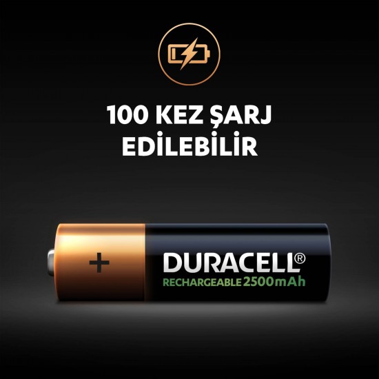 Duracell Şarj Edilebilir AA 2500 Mah 2'li Kalem Pil 