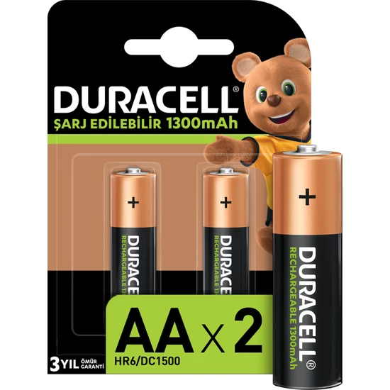 Duracell Şarj Edilebilir AA 1300mAh Piller 2li paket