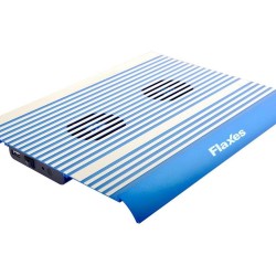 Flaxes Fn-3333M Alumınyum Çift Fanlı Mavi Usb Notebook Soğutucu