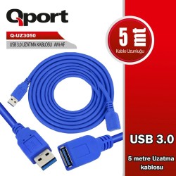 Q-Port Q-UZ3050 USB 3.0 5 Metre Uzatma Kablosu