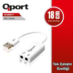 Q-Port  Q-USK71 USB  7.1 Ses Kartı