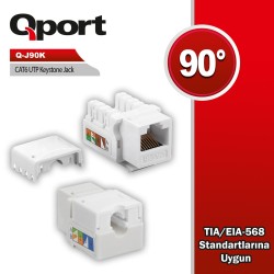 Q-Port Q-J90K CAT6 UTP 90 Derece Keystone Jack