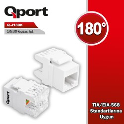 Q-Port  Q-J180K CAT6 UTP 180 Derece Keystone Jack