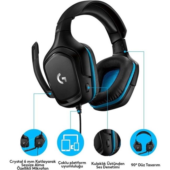 Logitech G432 981-000770 7.1 Surround Sound Wired Oyuncu Kulaklık