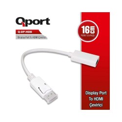 Qport Q-DP-HDM 16cm Mini Displayport To HDMI Çevirici
