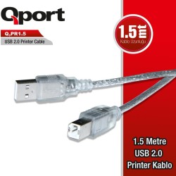 Qport  Q-PR1.5 Usb 2.0 1.5 Metre Yazıcı Kablosu