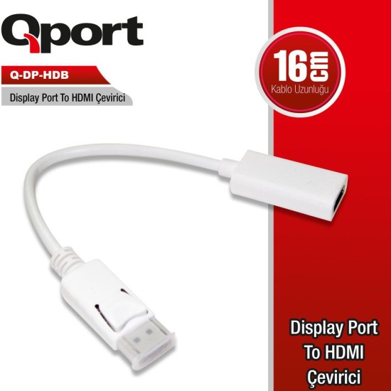 Qport Q-DP-HDB Displayport To HDMI Çevirici 