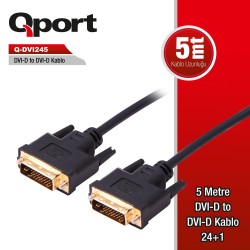 Qport Q-DVI245 DVI-D 24+1 5 Metre Kablo