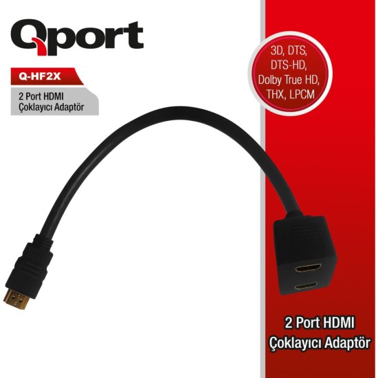 Qport Q-HF2X 2 Port HDMI Çoklayıcı