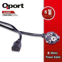 Qport Q-Pow5 5 Metre PC Power Kablosu