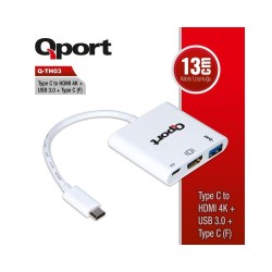 Qport Q-TH03 Type-C To HDMI/Usb/Type-C (F) Çevirici