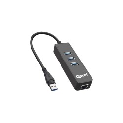 Qport Q-U3G 3Port USB 3.0 Çoklayıcı & Gigabit Ethernet Adaptör