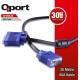Qport Q-VGA30 15 Pin Filtreli 30 Metre Erkek Erkek Monitör Kablo