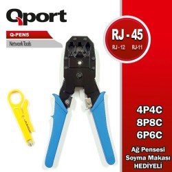 Q-Port   Q-PEN5 RJ45 - RJ11- RJ12 Pense / Soyma Makası Hediyeli