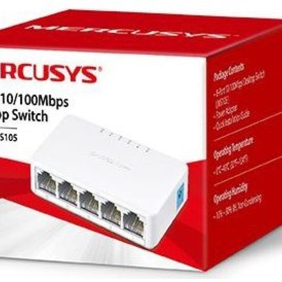 MERCUSYS MS105 5 PORT 10/100 MASAÜSTÜ SWITCH (YÖNETİLEMEZ)