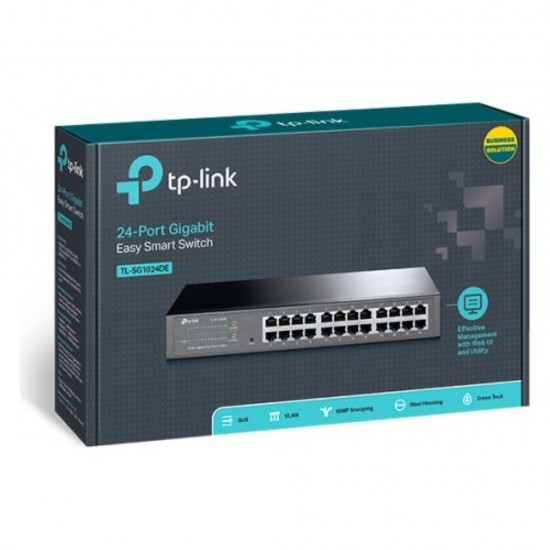 TP-LINK TL-SG1024DE 24 Port Gigabit Metal Kasa Easy Smart Yönetilebilir Rackmount Switch