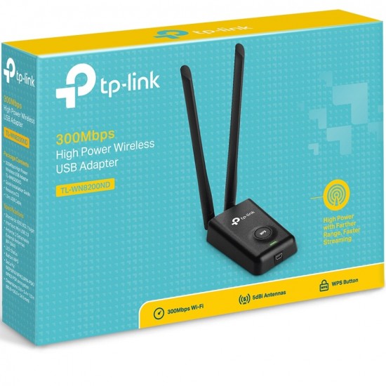 Tp-Link TL-WN8200ND 300Mbps N Kablosuz 2x5dBi Değiştirilebilir Antenli Usb Adaptör