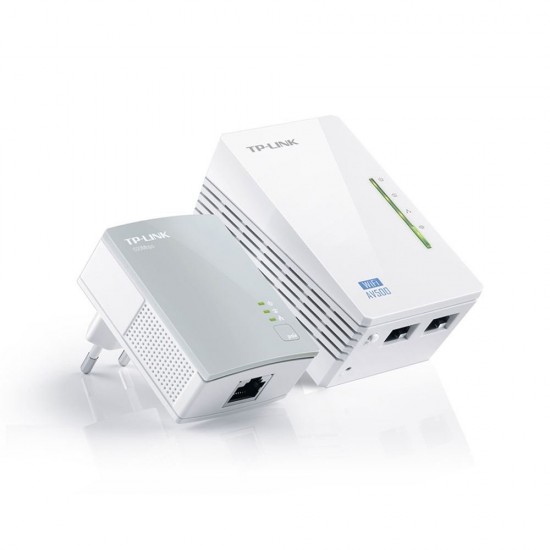 Tp-Link TL-WPA4220KIT AV600 300 Mbps Kablosuz Tak Kullan 2 LAN Portlu 300 Metre Menzil Genişletici Powerline Adaptör Kit 2li