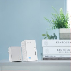 Tp-Link TL-WPA4220KIT AV600 300 Mbps Kablosuz Tak Kullan 2 LAN Portlu 300 Metre Menzil Genişletici Powerline Adaptör Kit 2li