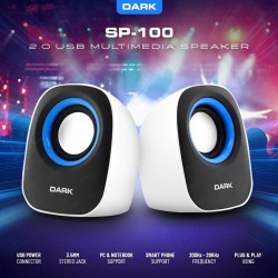 Dark SP100 (DK AC SP100) 1+1 Multimedia USB Beyaz Speaker 