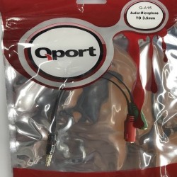 Qport Q-A15 Audio + Mic to 3.5MM 15Cm Kulaklık Çevirici