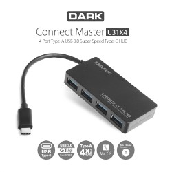 Dark DKACUSB31X4 Connect Master U31X4 USB3.1 Type-C to 4 Port Type-A Usb Çoklayıcı