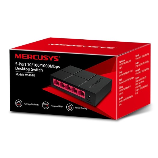 Mercusys MS105G 5 Port 10/100/1000 Mbps Masaüstü Gigabit Switch