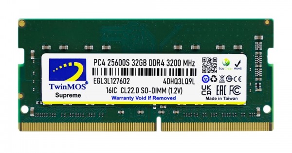 Twinmos 32GB DDR4 3200MHz MDD432GB3200N Notebook Ram