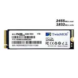 Twinmos 1TB 3DNAND 2455MB-1832MB/s NVMEGGBM2280 PCIe NVME M2 