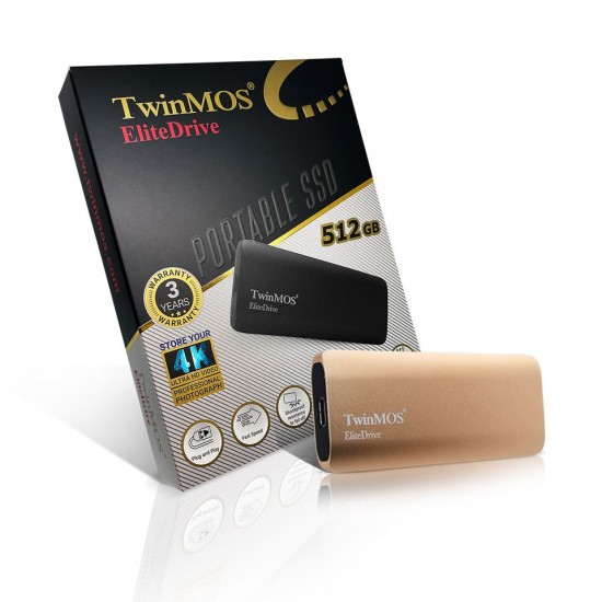 Twinmos 512GB USB 3.2/Type-C Gold PSSDFGBMED32-G Taşınabilir SSD