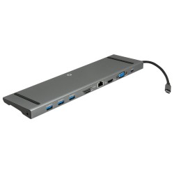 Frisby FA-7720TC USB Type-C - HDMI + VGA + 3 x USB 3.0 + SD/TF + RJ45 Ethernet + Kulaklık Giriş + PD Çoklu Bağlantı Noktası