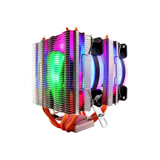 Frisby FCL-F1324C Çift Fanlı 4x Bakır Borulu Kule Tipi Rainbow AMD/INTEL İşlemci Soğutucusu