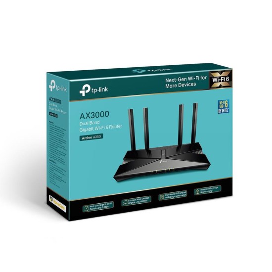 Tp-Link Archer AX50 AX3000 574Mbps-2402Mbps Dual Band Wi-Fi 6  Router
