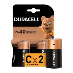 Duracell Basic Alkalin (LR14/C) 2'li Orta Pil 