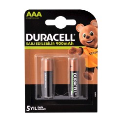 Duracell Şarj Edilebilir (HR03/DX2400) AAA 900 Mah 2'li İnce Pil