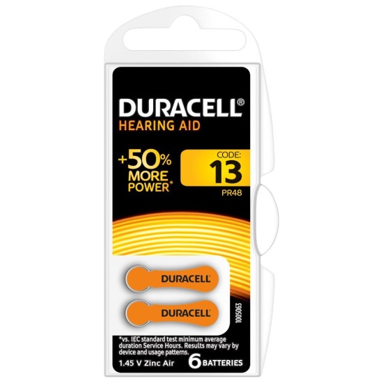 Duracell Activair Pr48 No:13 1.45V 6'lı Işitme Cihazı Pili