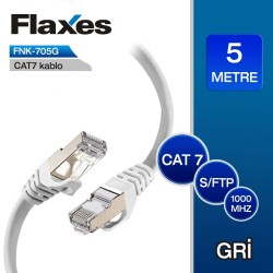 Flaxes FNK-705G Cat7 5 Metre Gri Network Kablosu
