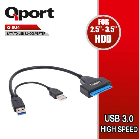 Qport Q-SU4 Sata Usb 3.0 To Usb Güç Destekli Adaptör Girişli Çevirici