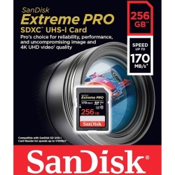 Sandisk 256GB Extreme Pro SDXC CARD 128GB - 170MB/s V3 SDSDXXY-256G-GN4IN Hafıza Kartı