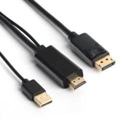 Dark DK-CB-AHDMIXDP2 HDMI to DisplayPort Dönüştürücü 2 Metre USB Güç Kablosu