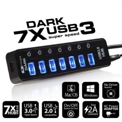 Dark (DK-AC-USB371) 7 Port USB 3.0 Hub + 1 Port Yüksek Hızlı Şarj Adaptörlü USB Çoklayıcı 