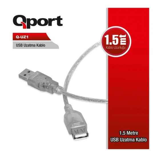 Qport Q UZ1 Usb 2.0 1.5 Metre Uzatma Kablo