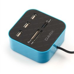 Dark (DK-AC-UCR202BL) USB MicroSD/SD/MMC/M2/MS PRO DUO Mavi Kart Okuyucu 