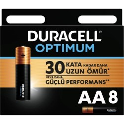 Duracell Optimum AA Alkalin Pil, 1,5 V Lr6 MX1500, 8li Paket