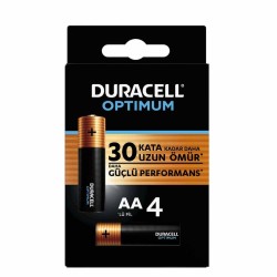 Duracell Optimum Aa Alkalin Pil, 1,5 V Lr6 Mx1500, 4lü Paket